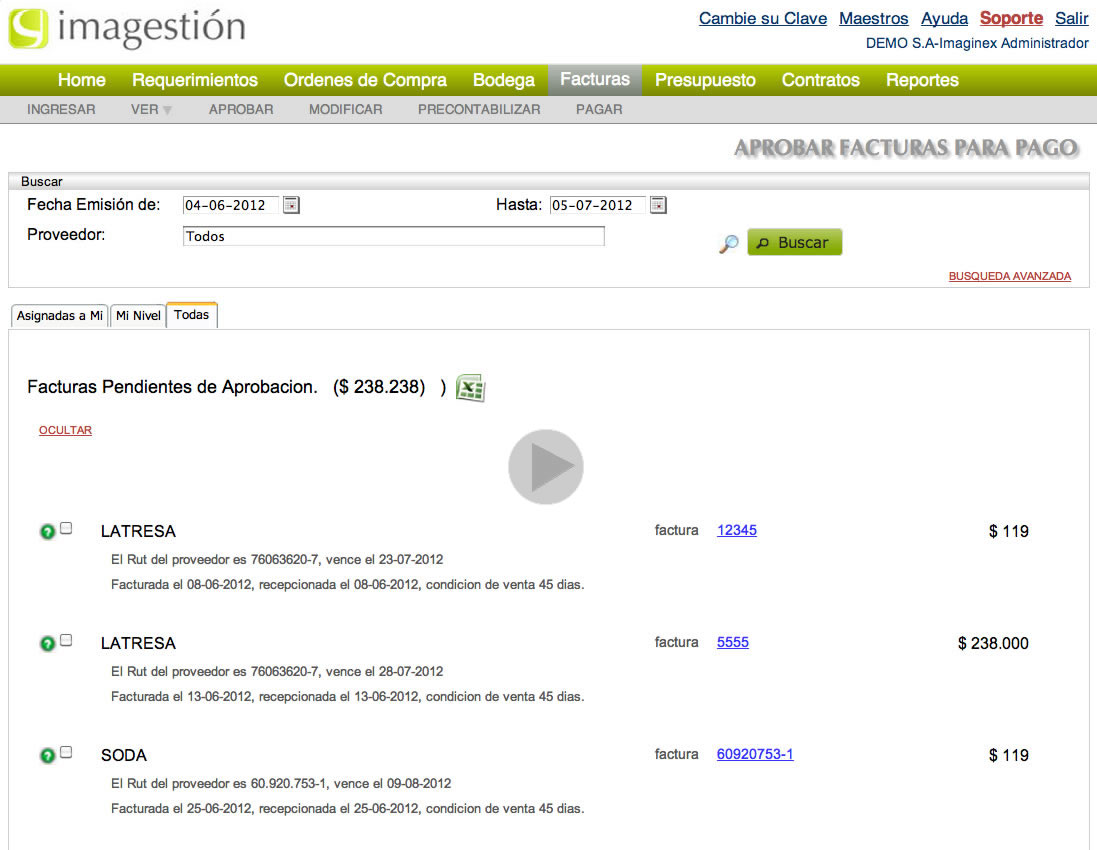 Registro Facturas